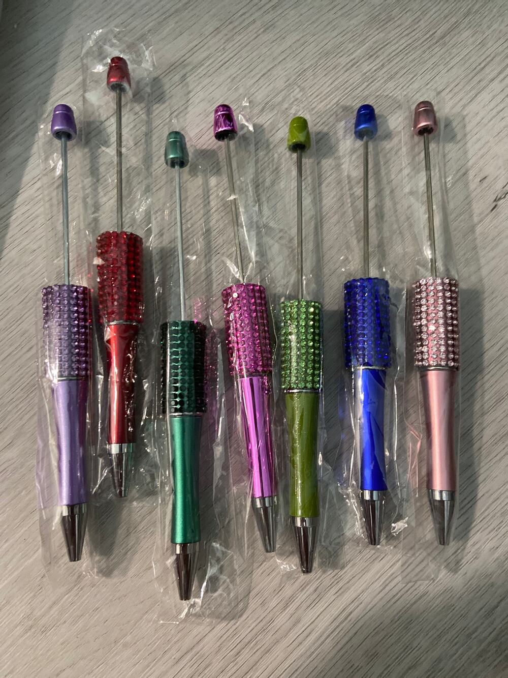 Seven piece basic bling beadable rhinestone pens